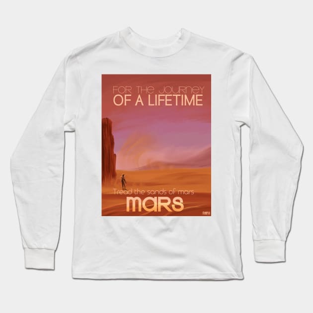 Mars Space Art Long Sleeve T-Shirt by nickemporium1